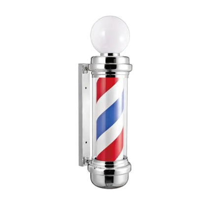 Barber Pole Med Topp Lampa 85 cm Silver