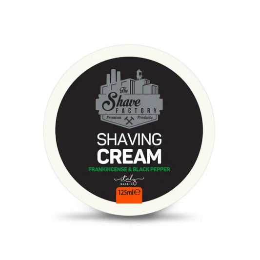 THE SHAVE FACTORY FRANKINCENSE & BLACK PEPPER SHAVING CREAM 125 ML